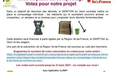 SMIRTOM du Vexin – Subvention région IdF – Soutenez notre projet compostage individuel