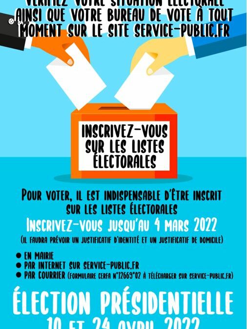 Inscription liste électorale élections 2022